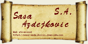 Saša Azdejković vizit kartica